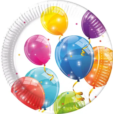 Image de 8 assiettes - ballons - Ø = env. 23 cm