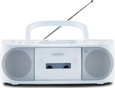 Produktbild von Radio CD Kassettenrekorder MEDION, FM, 2x3W RMS, Blau, PLL-FM, 40 Senderspeicher, AUX-Eingang, CD-R/CD-RW kompatibel