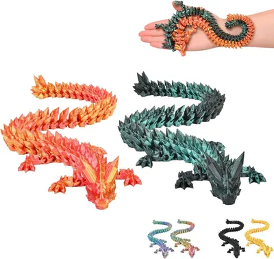 Imagen del producto de Conjunto de figuras de dragones en 3D, 2 unidades, cada una de 30 cm, para decoración