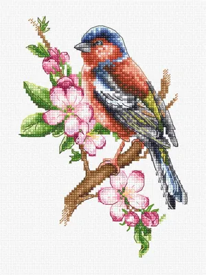 Produktbild von Luca-S Kreuzstich-Set "Finkenvogel", Anleitung mit Zählhilfe, 11x16 cm