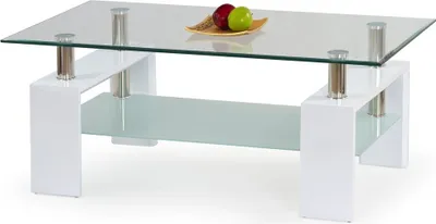 Produktbild von Halmar Glas Konferenztisch Diana h - weißer Glanz / transparent / milchig