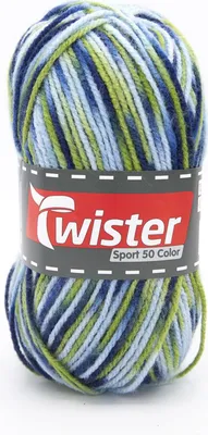 Produktbild von 50g Twister Sport color  grün-blau 03 stricken häkeln