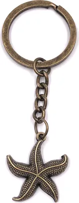 Immagine prodotto di Onwomania Portachiavi in bronzo Stella marina Ciondolo in metallo