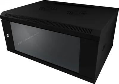 Produktbild von ALLNET ALL-SMC6427SCHWARZ, Wandmontiertes Regal, 27U, 50 kg, Sperrschloss, 40 kg, Schwarz