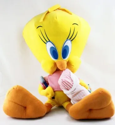 Obrázok produktu pre LOONEY TUNES: Tweety s vankúšom a zubnou kefkou cca 70 cm, plyš