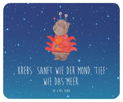 Produktbild von Mr. & Mrs. Panda Mouse Pad Krebs Astrologie - Sternenhimmel Blau - Geschenk, Mousepad, Sternzeichen, mousematte, Tierkreiszeichen, computer, Geburtstagsgeschenk, pc
