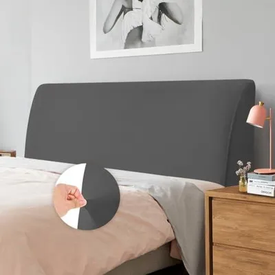 Imagen del producto de Funda elástica de terciopelo para proteger y decorar el cabecero de la cama