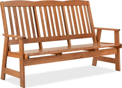 Produktbild von KONSIMO Gartenbank aus massivem KiefernholzHergestellt in EU und Handgefertigt  "ALCES", braun, massive Kiefernholz, Modern Design, 170x106x70 cm