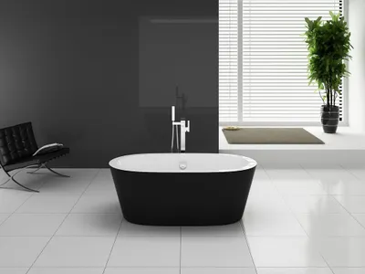 Produktbild von Badewanne PANO 170 x 80 x 58 cm, schwarz