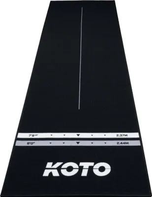 Produktbild von KOTO - Dartteppich Schwarz 285 x 80 cm, Dartmatte, Mit Wurfleinen & Rutschfeste Unterseite