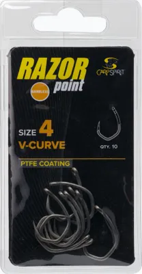 Produktbild von Carp Spirit V-Curve Haken ohne Widerhaken grau ACS350096