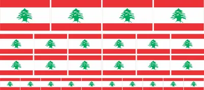 Produktbild von Mini Aufkleber Set - Pack glatt - 4x 51x31mm+ 12x 33x20mm + 10x 20x12mm- selbstklebender Sticker - Libanon - Flagge / Banner / Standarte fürs Auto, Büro, zu Hause und die Schule - Set of 26