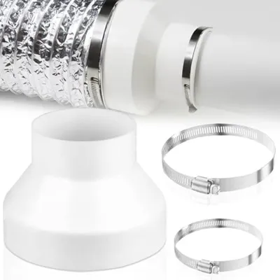 Produktbild von PromoHome® Abluftschlauchadapter 150 mm ABS Übergangsstück für Lüftung - Reduzierstück runde Rohre