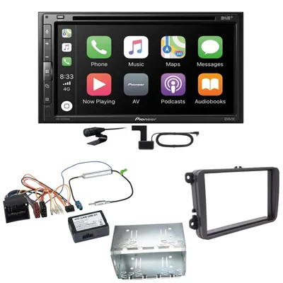 Produktbild von Pioneer AVH-Z5200DAB Android Auto Carplay USB Einbauset für T6 Sharan 2 Beetle