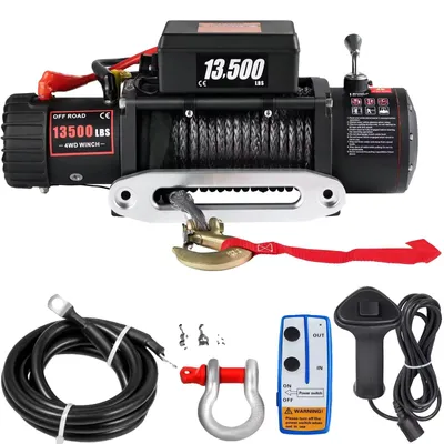 Produktbild von Elektrische Winde, Tragfähigkeit 13500 lbs, Motorleistung 6,5 PS, Seillänge 24 Meter, Übersetzungsverhältnis 265:1, Wasserdicht IP67