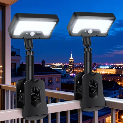 Produktbild von GBKDQQ 2 Stück Solarlampen für Außen, Clip-on Solarleuchte mit Bewegungsmelder, 3 Modi LED, IP65 Wasserdichte, Solarleuchten für Außen für Garten, Terrasse, Balkon und Zäune Dachrinnen