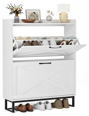 Produktbild von Schuhkasten mit 2 klappbaren Fächern und verstellbarem Regal