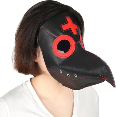 Produktbild von Pestmaske für Halloween / Steampunk Kostüm | Schnabelmaske für Pestdoktor | Kunstleder