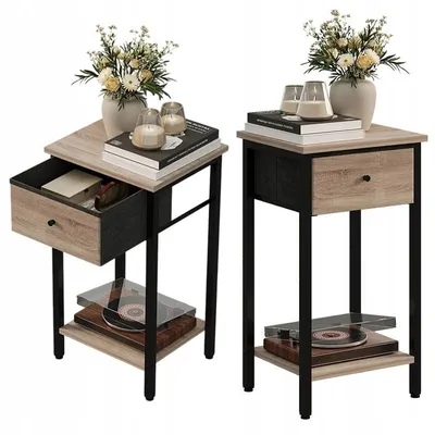 Immagine prodotto di Comodino Comodino con cassetto Loft Comodino marrone chiaro