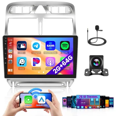 Image de Autoradio Android 13 pour 307 CC SW (2002-2013) avec GPS 9 pouces, Bluetooth et Carplay sans fil