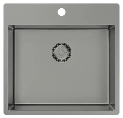 Obrázek produktu pro Dřez Pure.Sink Comfort, barva "Gun Metal", rozměry 54 x 52 cm, s bateriovým adaptérem PCM5040T-61