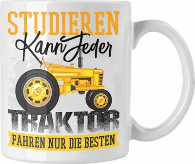 Produktbild von Trendation - Studieren kann Jeder Traktor Fahren Nur Die Besten Tasse Landwirt Bauer geschenk (Weiß)