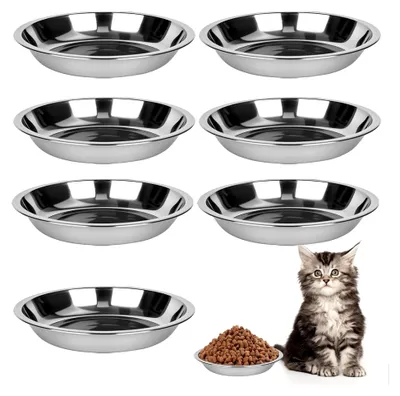 Produktbild von 8 Katzennäpfe aus Edelstahl, 16 cm Futternapf für Katzen mit breiten Schnurrhaaren, Fressnapf und Trinknapf für kleine Hunde