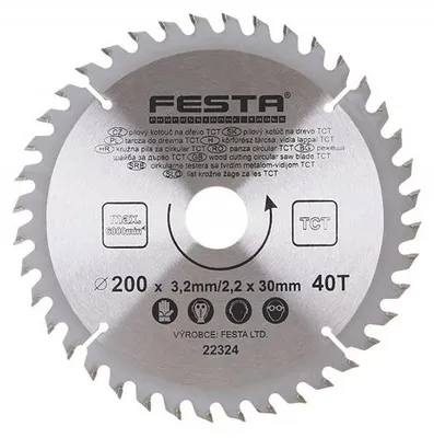 Obrázok produktu pre Kotúč pílový FESTA 22324 SK 200/3,2/30mm 40T