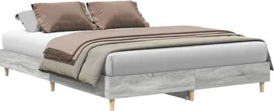 Obrázek produktu pro vidaXL Rám postele bez matrace Grey Sonoma 140x200 cm Materiál na bázi dřeva