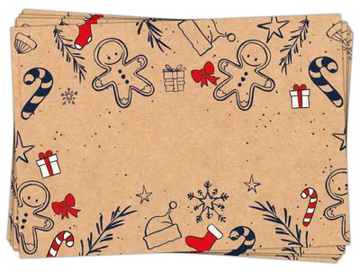 Produktbild von 25 kleine Weihnachtsetiketten zum Beschriften - Motiv Lebkuchenmann braun