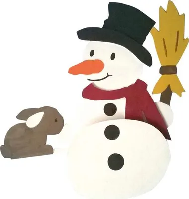 Image de Kit de construction en bois de bonhomme de neige à rebord