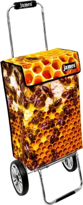 Produktbild von James Einkaufstrolley - BEE - stabiler Einkaufswagen mit individuellem Design - einfarbig: braun in Ausführung: Chrome19