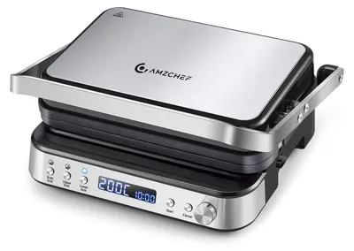 Immagine prodotto di Griglia di contatto multifunzione - 2000 W - 4 in 1 con piastre removibili - Alluminio - Argento