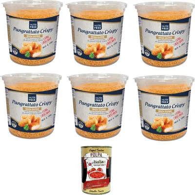 Produktbild von NutriFREE Pangrattato Crispy Knusprige Semmelbrösel 6x250gr + Italian Gourmet polpa 400g