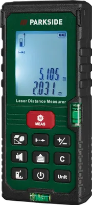 A close-up studio shot of a PARKSIDE laser distance measurer.