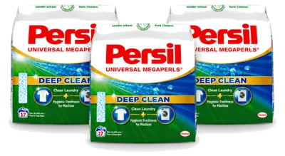Produktbild von 3 x Persil Universal Megaperls Waschmittel für weiße und bunte Wäsche - Vorteilspackung - 3 Stücke