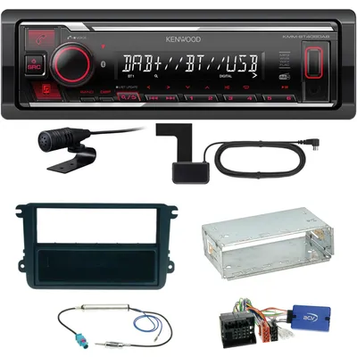 Produktbild von Kenwood KMM-BT408DAB Bluetooth DAB Einbauset für Golf 5 6 Passat 3C CC B7 Touran