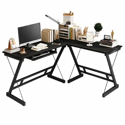 Produktbild von Eckschreibtisch Gross Modern Industriell Computer Schwarz Gaming Tisch