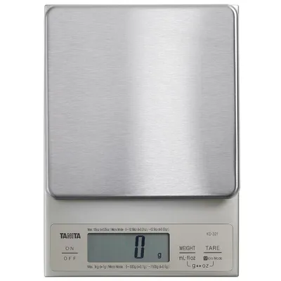 Immagine prodotto di Bilancia da cucina TANITA KD-321 Premium – Bilancia digitale ad alta precisione per la preparazione di dolci, caffè e cucina, con una precisione di 0,1 g, piattaforma in acciaio inossidabile, capacità massima di 3 kg