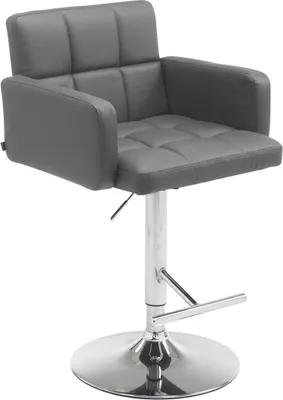 Produktbild von CLP Barhocker Los Angeles höhenverstellbar und drehbar | Farbe grau Gestell Farbe chrom