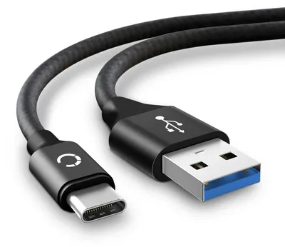 Produktbild von CELLONIC USB Kabel 2m kompatibel mit Amazon eero, eero 6 / eero Pro Ladekabel USB C Type C auf USB A 3.1 Gen 1 Datenkabel 3A schwarz Nylon
