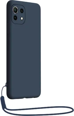 Zdjęcie produktu dla BigBen, silikonowe etui Xiaomi Mi 11 5G z paskiem, niebieskie
