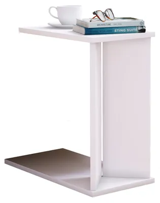 Immagine prodotto di Tavolino in legno | Tavolino semplice | Dimensioni ca. H. 49 x W. 25 x D. 50 cm | Tavolo soggiorno con due scomparti | Tavolino - Nachto M