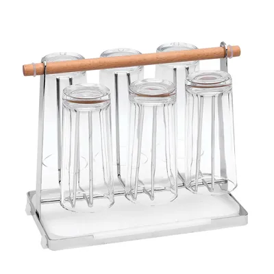 Produktbild von Eleganter Edelstahl Becherhalter,Tassenhalter mit Tropfschale, Multifunktional für Tassen, Gläser und Babyflaschen, Einfach zu Reinigen
