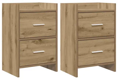 Image de Tables de chevet 2 pc Chêne artisanal 40 x 30 x 60 cm