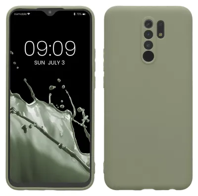 Produktbild von kwmobile Handyhülle für Xiaomi Redmi 9 Hülle - TPU Case - Kabelloses Laden - Schutzhülle Cover in Graugrün