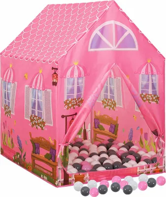 Produktbild von vidaXL Kinder-Spielzelt mit 250 Bällen Rosa 69x94x104 cm