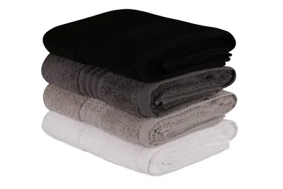 Image de Mijolnir, Rainbow - Black, Serviettes, blanc, coton, 50 x 90 cm