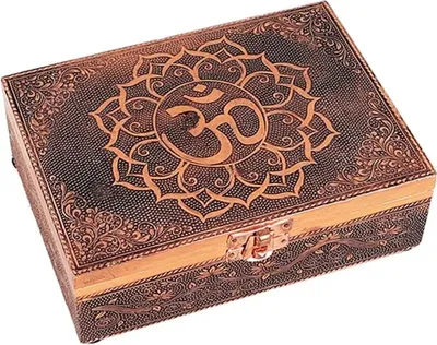 Produktbild von Tarot- und Schmuckkistchen Ohm Kupferfarbe -- 18x13x6 cm online bestellen