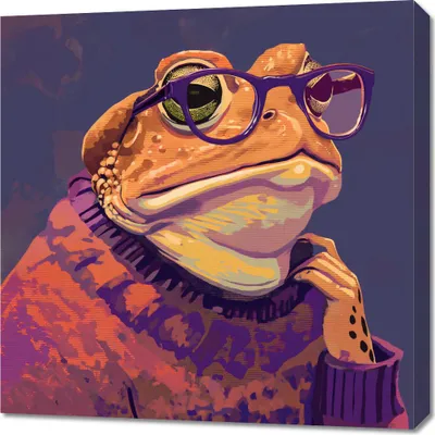 Produktbild von Bild 70x70cm Hipster-Froschstück